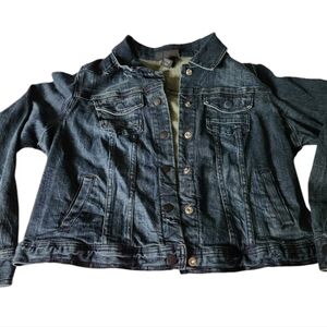 Cropped Jean Jacket Dark Denim